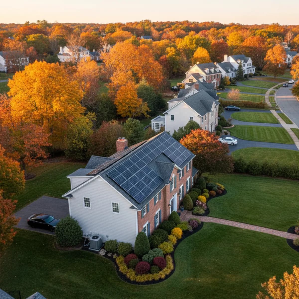 Upscale Bergen County NJ home with solar panels and heat pump