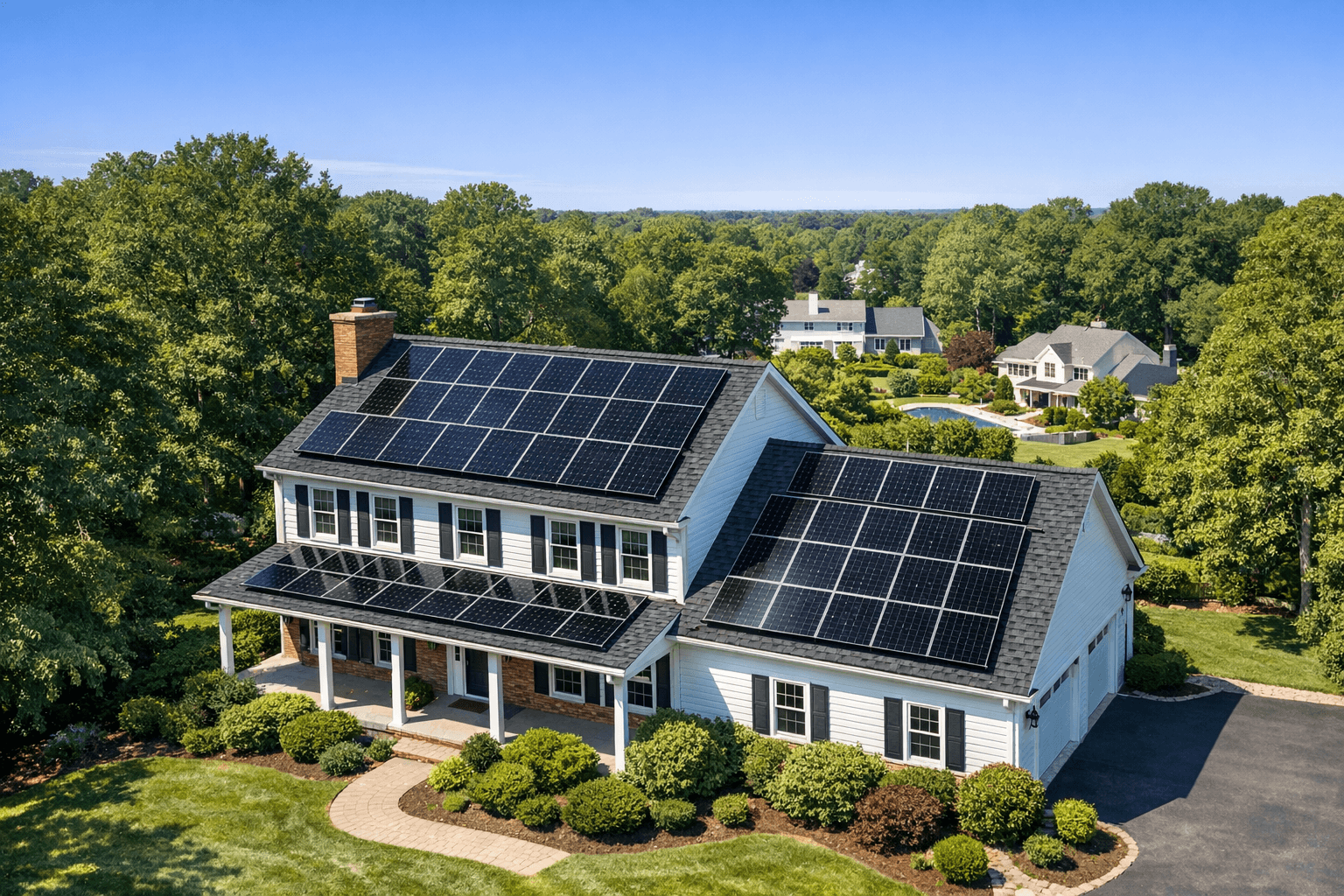 Solar panel installation on a New Jersey suburban home