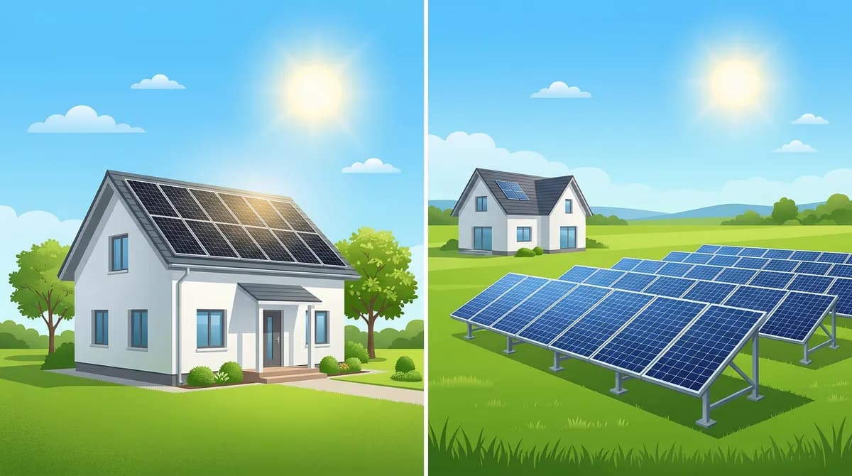 Comparison of ground-mount and roof-mount solar installations