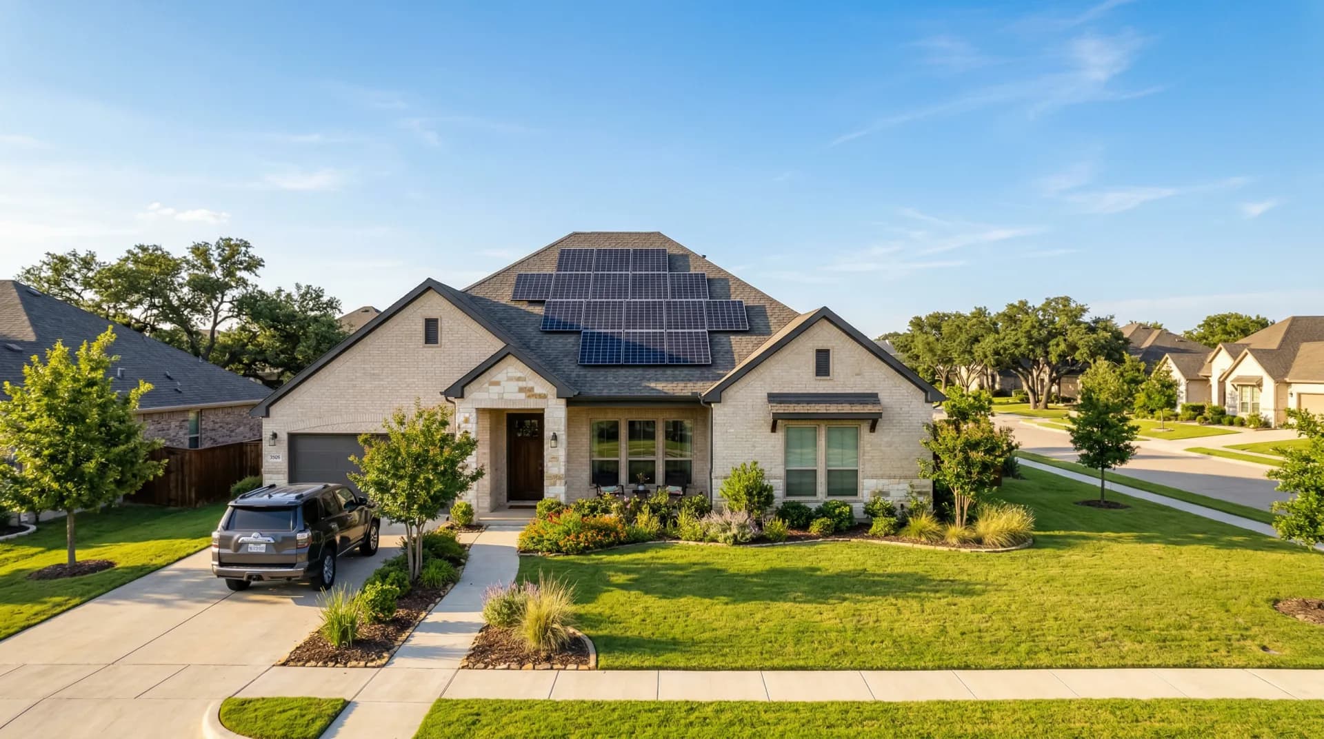 Texas home with solar panels