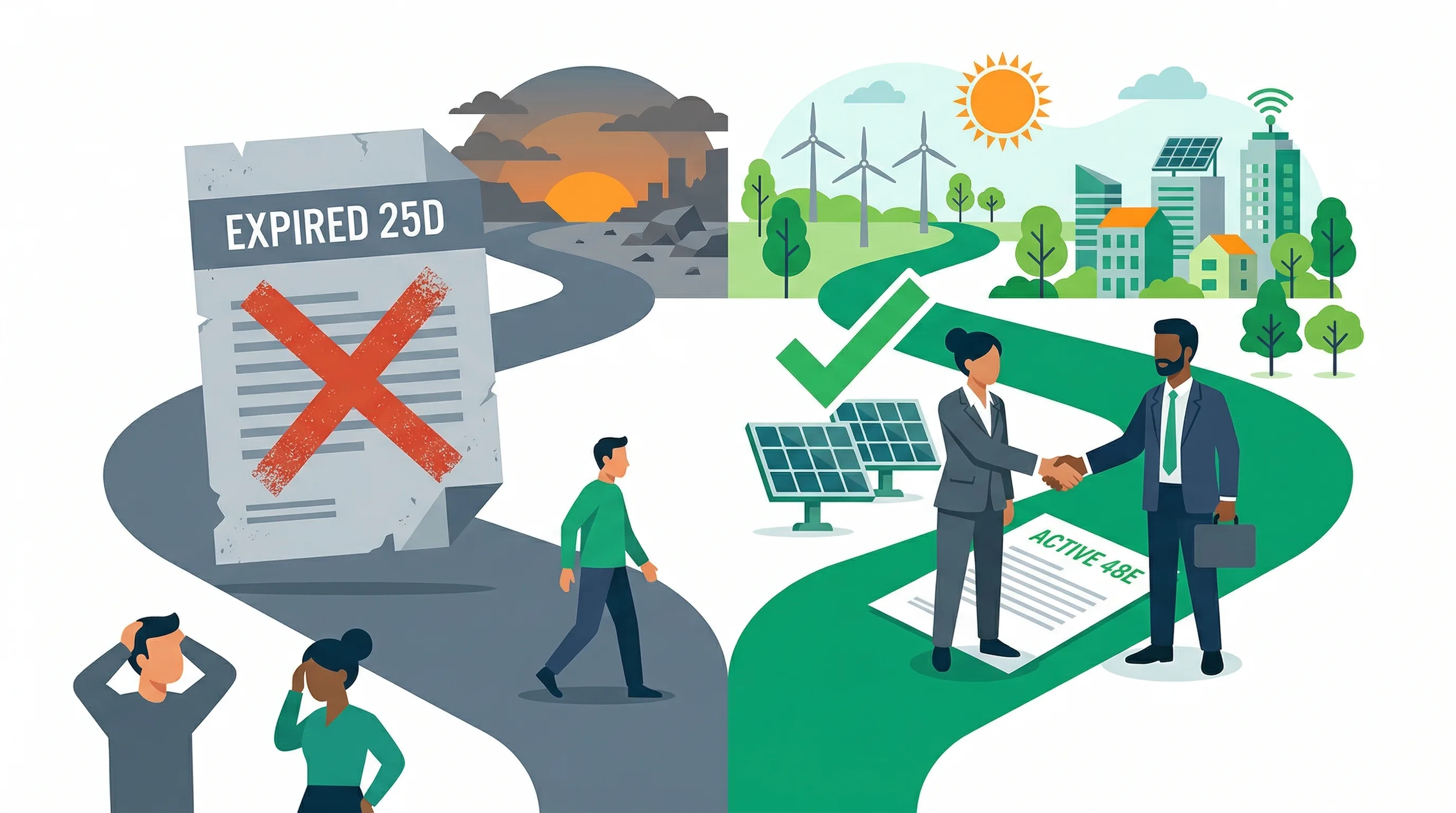 Section 25D expired versus Section 48E still active comparison