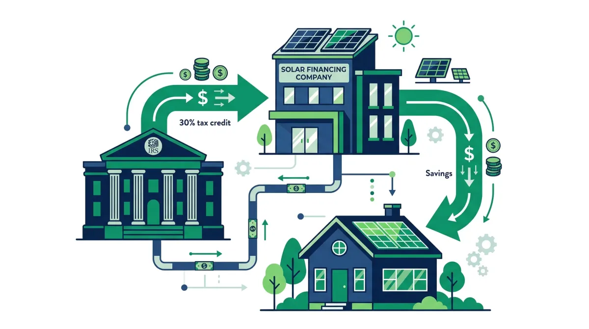 How Section 48 ITC flows from financing company to homeowner savings