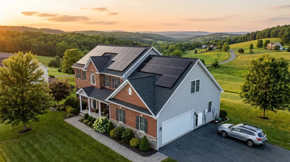 Solar installation with battery storage on a home in Met-Ed territory, Eastern Pennsylvania