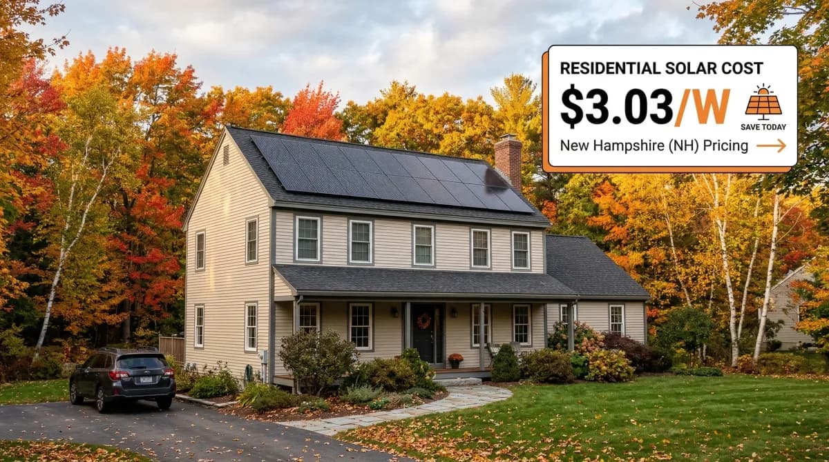 New Hampshire home with solar panels showing cost transparency