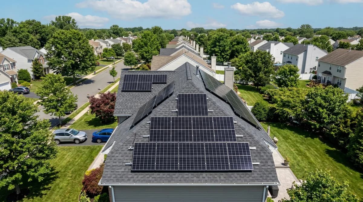 Five premium solar panels arranged for comparison on a New Jersey rooftop