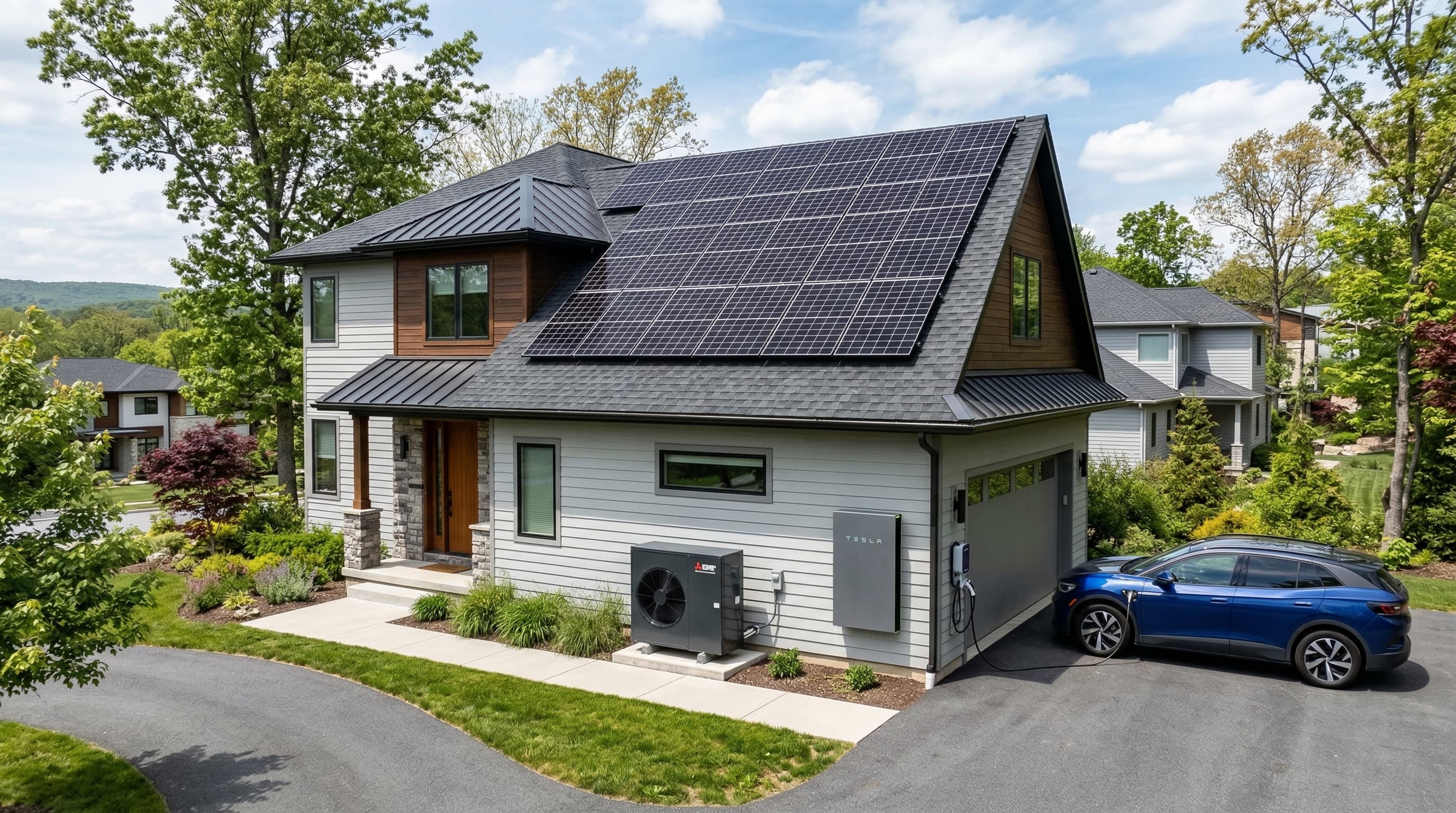 Pennsylvania home with solar, heat pump, and battery