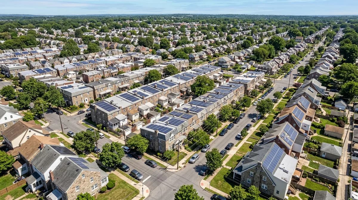 Pennsylvania neighborhood with solar panels
