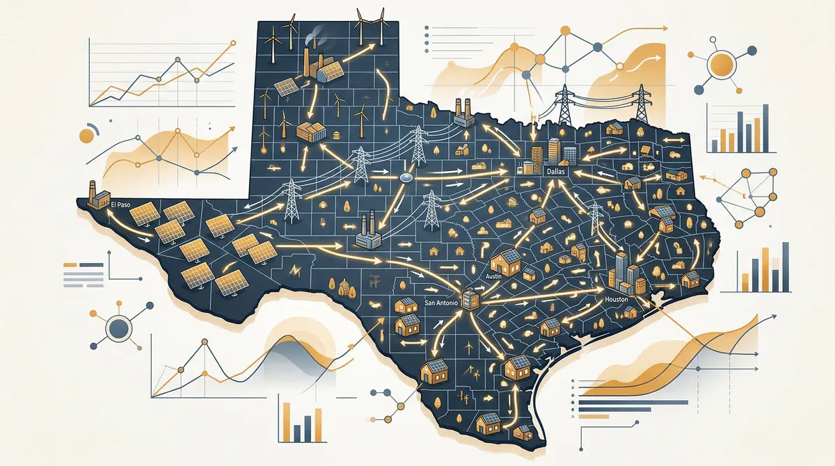 Texas ERCOT deregulated market solar buyback flow -- how solar exports work in deregulated areas