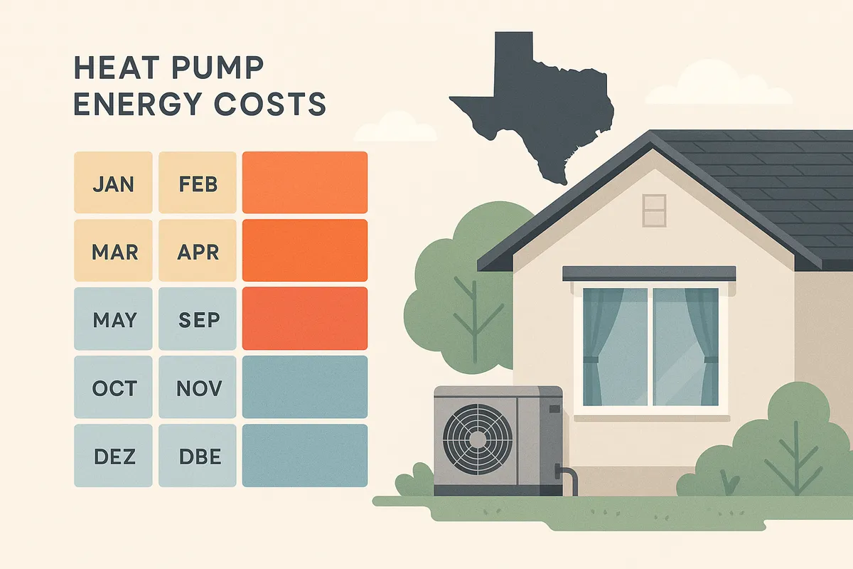 Heat pump monthly running costs in Texas