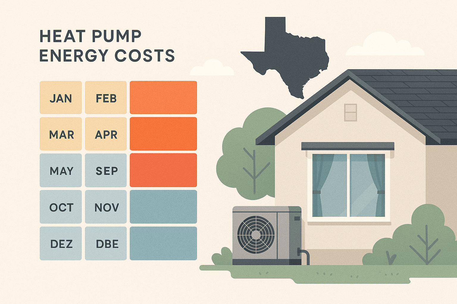 Heat pump monthly running costs in Texas