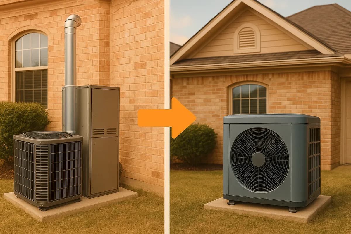 Heat pump vs AC + furnace cost comparison in Texas
