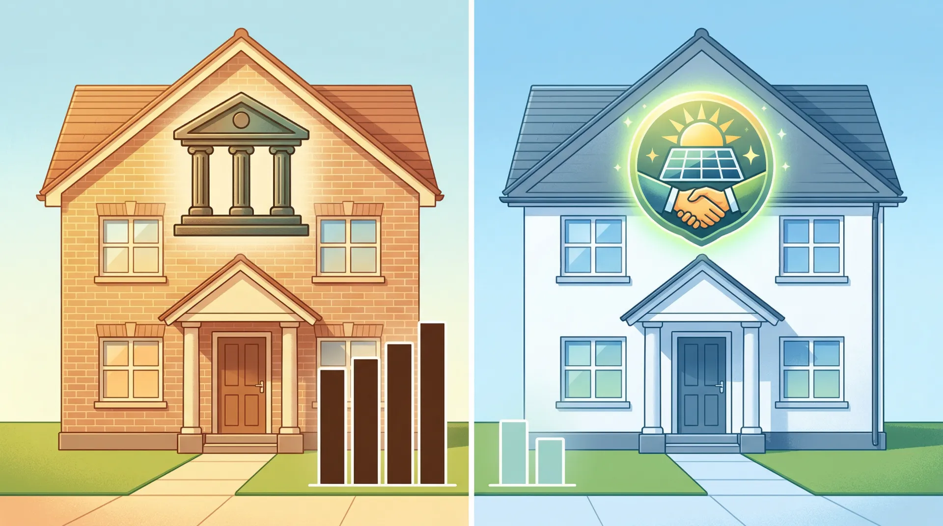 Side-by-side comparison of Propel hybrid financing versus traditional solar loan in 2026