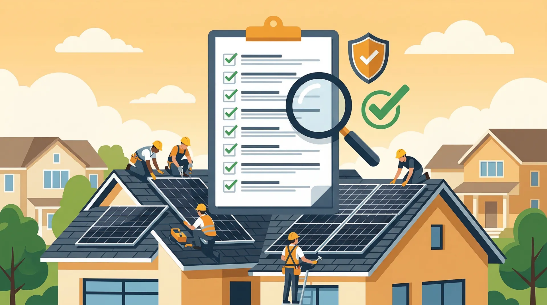 Homeowner reviewing a solar installation proposal with a contractor