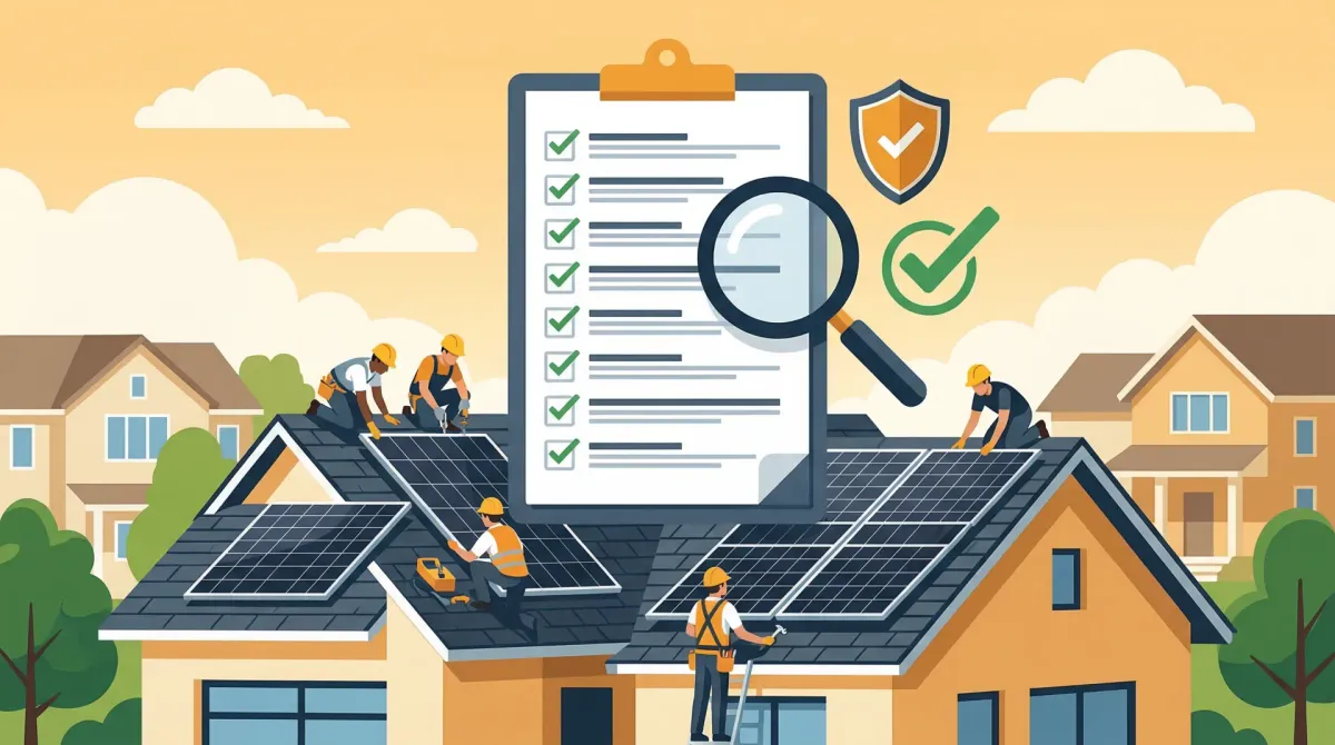Homeowner reviewing a solar installation proposal with a contractor