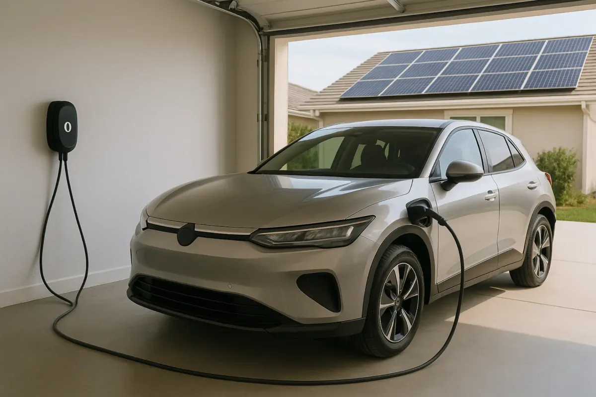 EV charging with solar panels