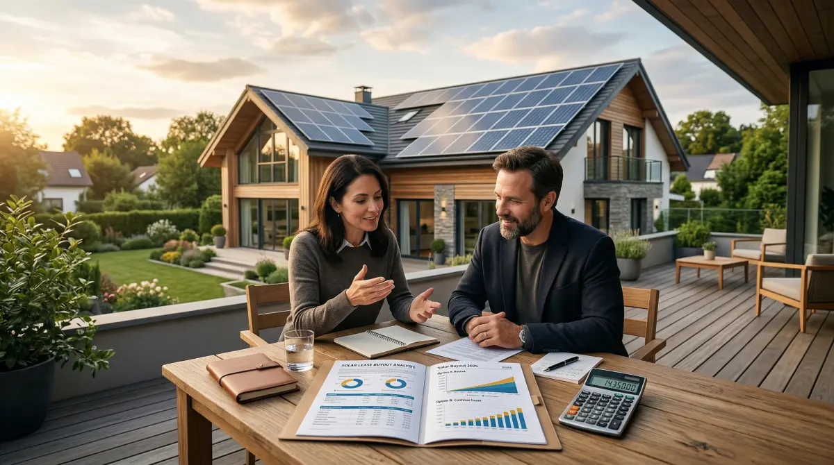 Solar lease buyout financial comparison with rooftop solar on a home