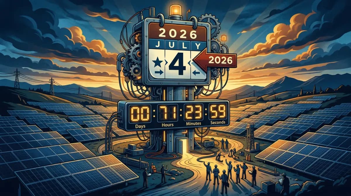 Solar panel installation with Section 48E safe-harbor timeline