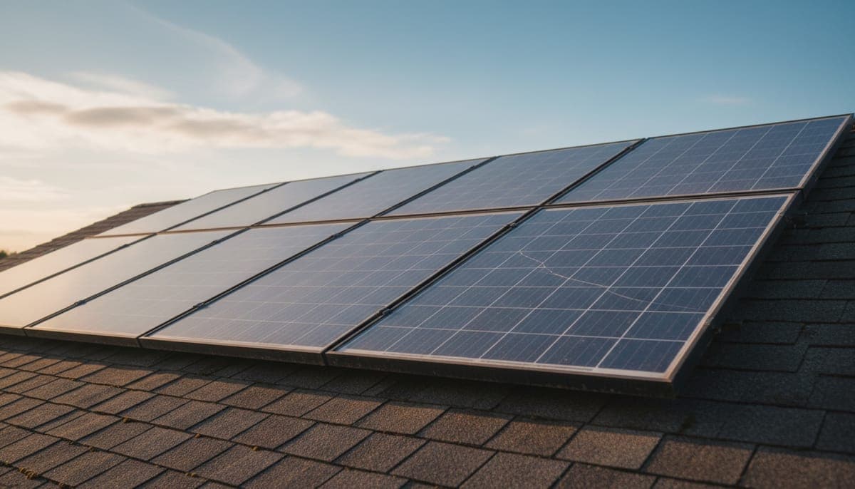 Residential solar panels demonstrating long-term durability and performance