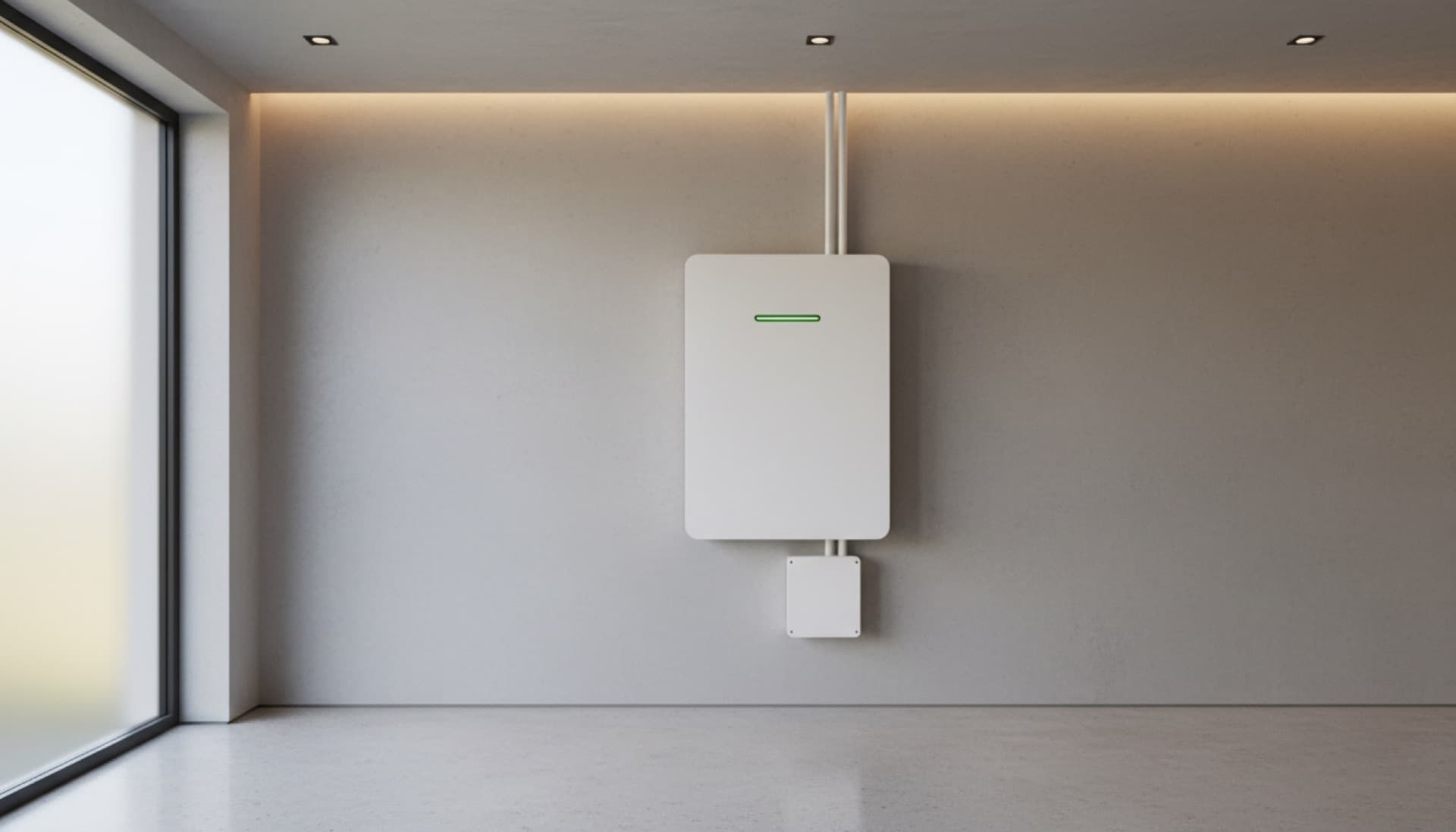 Tesla Powerwall 3 home battery system mounted on garage wall