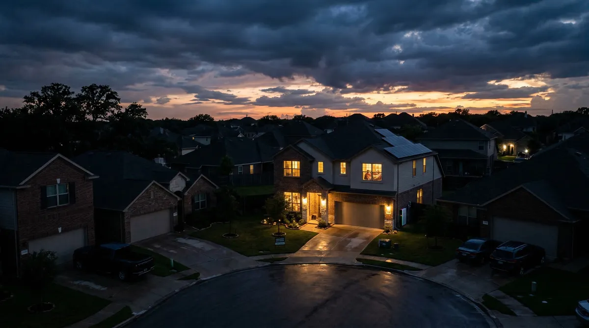 Texas power grid outage with solar battery backup protection